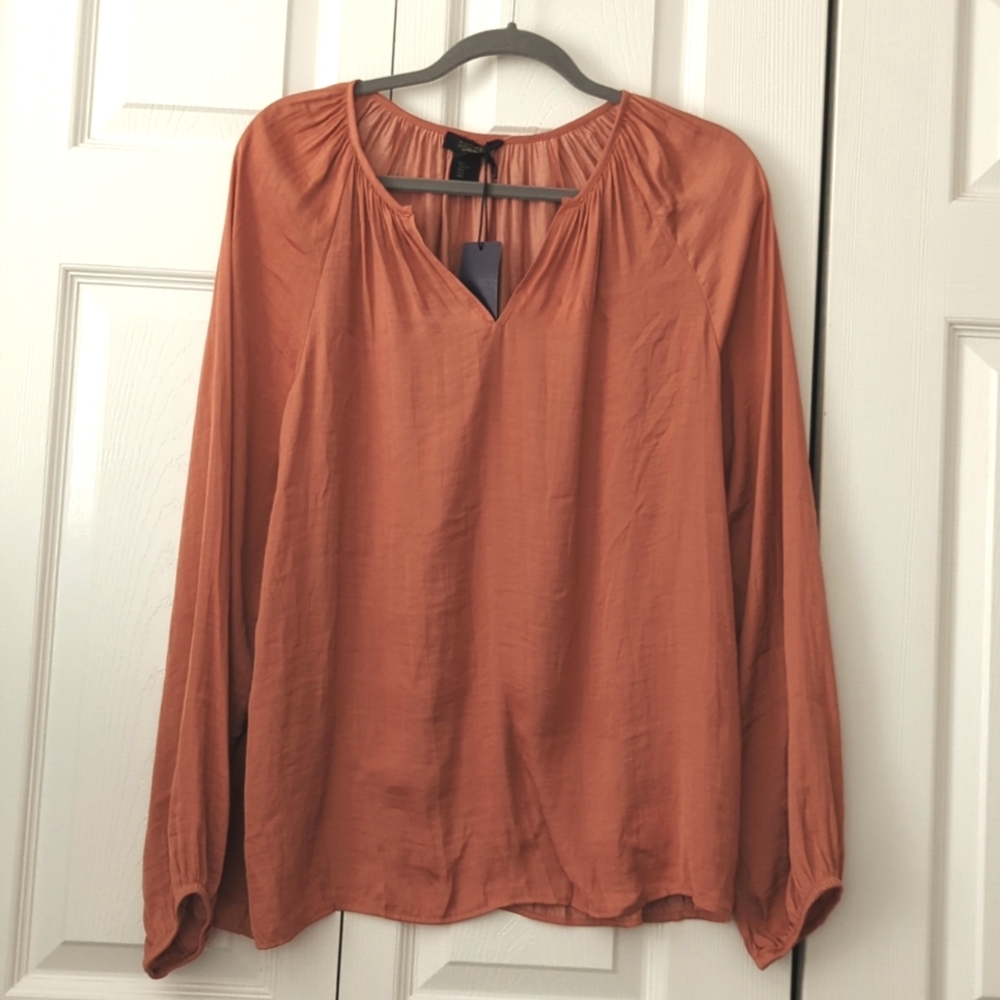 NWT!! ~ RACHEL ROY~ GORGEOUS ORANGE BLOUSE-L
